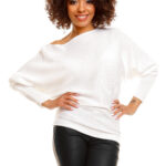 Sveter netopierieho strihu model 84277 PeeKaBoo
