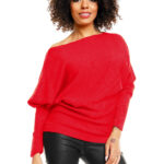 Sveter netopierieho strihu model 84279 PeeKaBoo